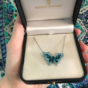 Beautiful blue butterfly necklace